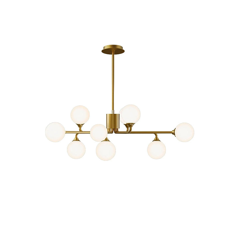 Elegant Multi-Arm Chandelier with Opal Shades