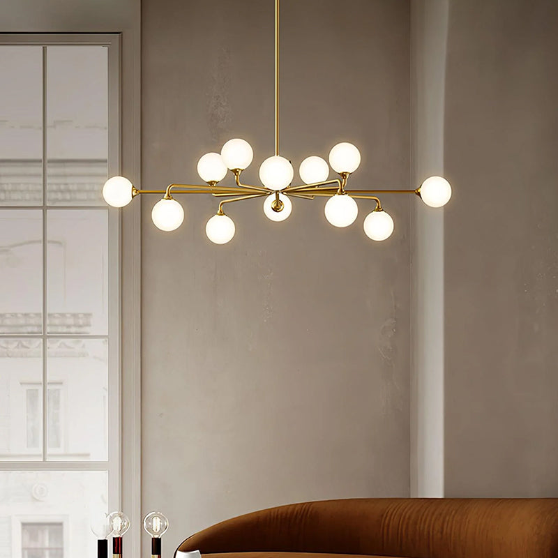 Elegant Multi-Arm Chandelier with Opal Shades