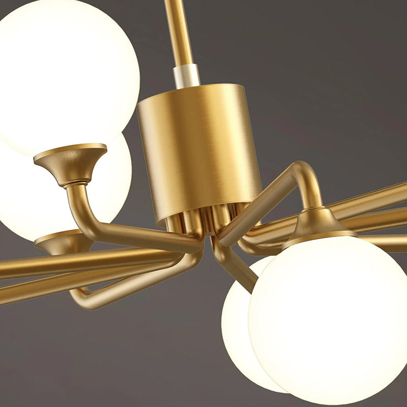 Elegant Multi-Arm Chandelier with Opal Shades