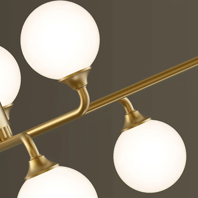 Elegant Multi-Arm Chandelier with Opal Shades
