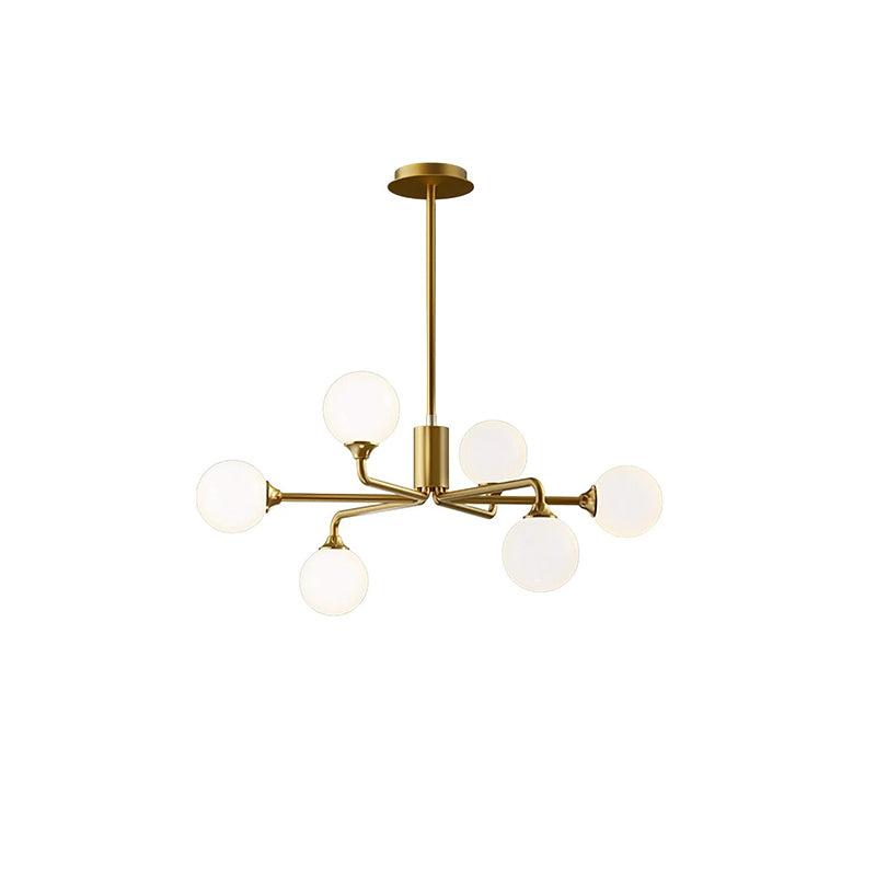 Elegant Multi-Arm Chandelier with Opal Shades