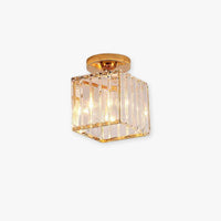 Art Deco Vertical Striped Semi-Flush Mount Light
