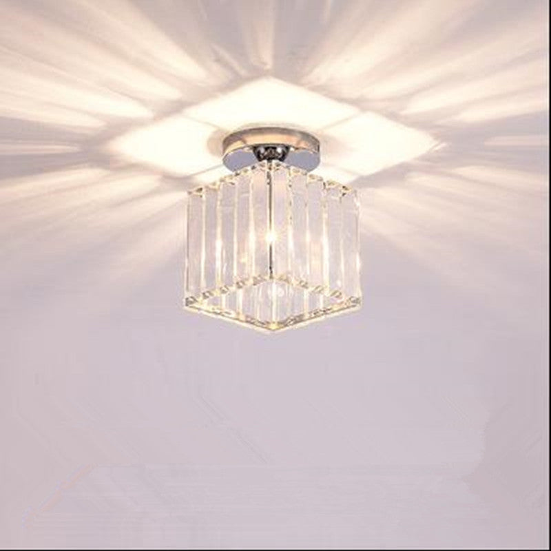 Art Deco Vertical Striped Semi-Flush Mount Light