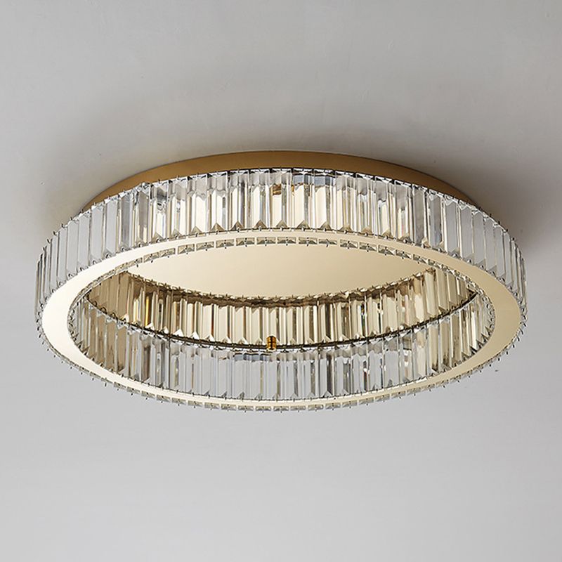 Modern Vertical-Accented Ring Flush Mount LED Light