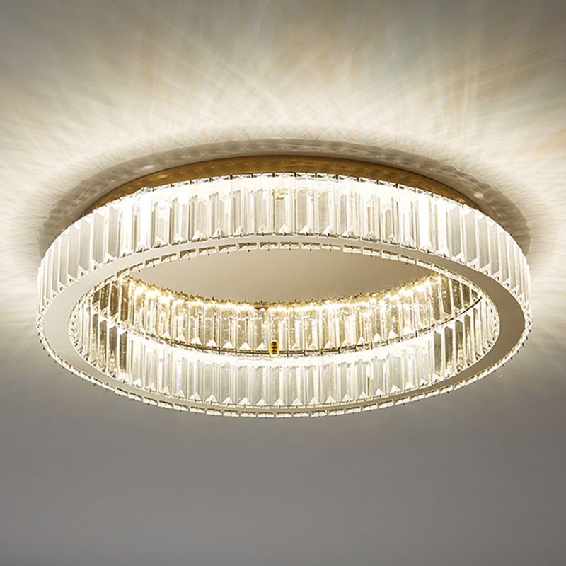 Modern Vertical-Accented Ring Flush Mount LED Light