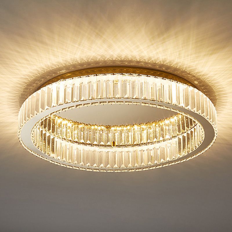 Modern Vertical-Accented Ring Flush Mount LED Light