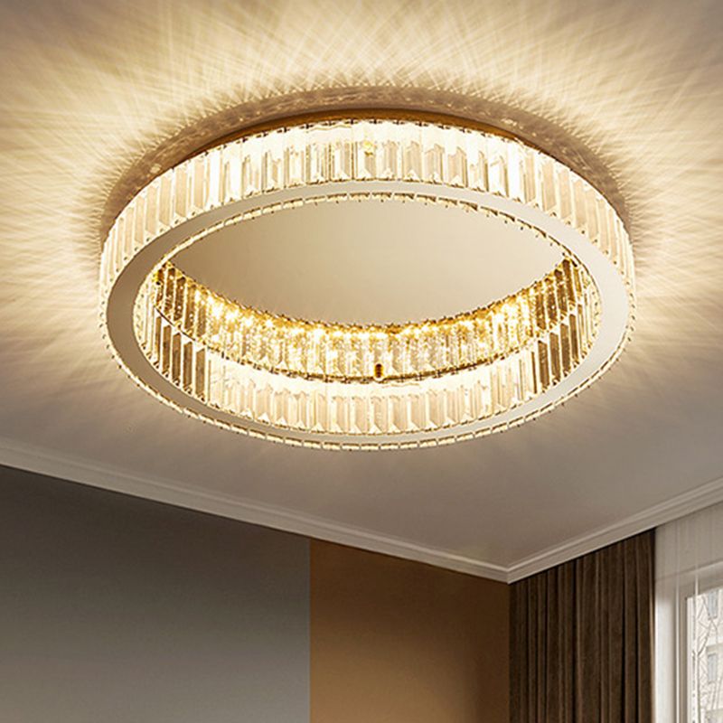Modern Vertical-Accented Ring Flush Mount LED Light