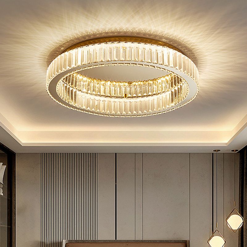 Modern Vertical-Accented Ring Flush Mount LED Light