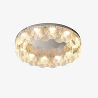 Minimalist Flush Mount Light – Suspended LED Disks