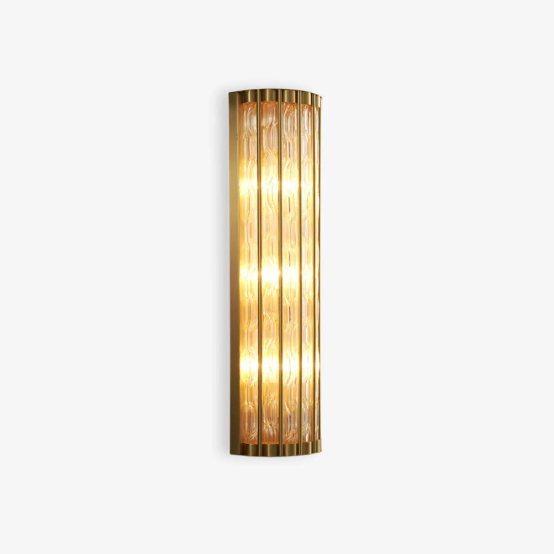 Art Deco Cylindrical Vertical-Rod Wall Sconce