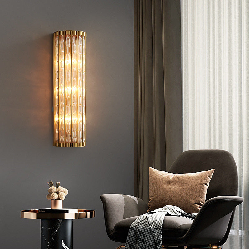 Art Deco Cylindrical Vertical-Rod Wall Sconce