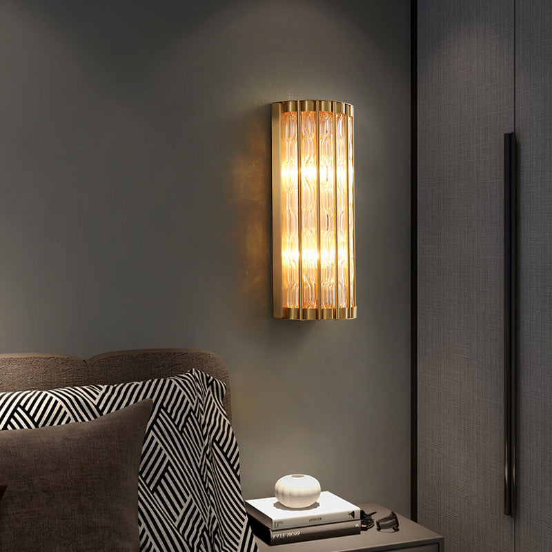Art Deco Cylindrical Vertical-Rod Wall Sconce