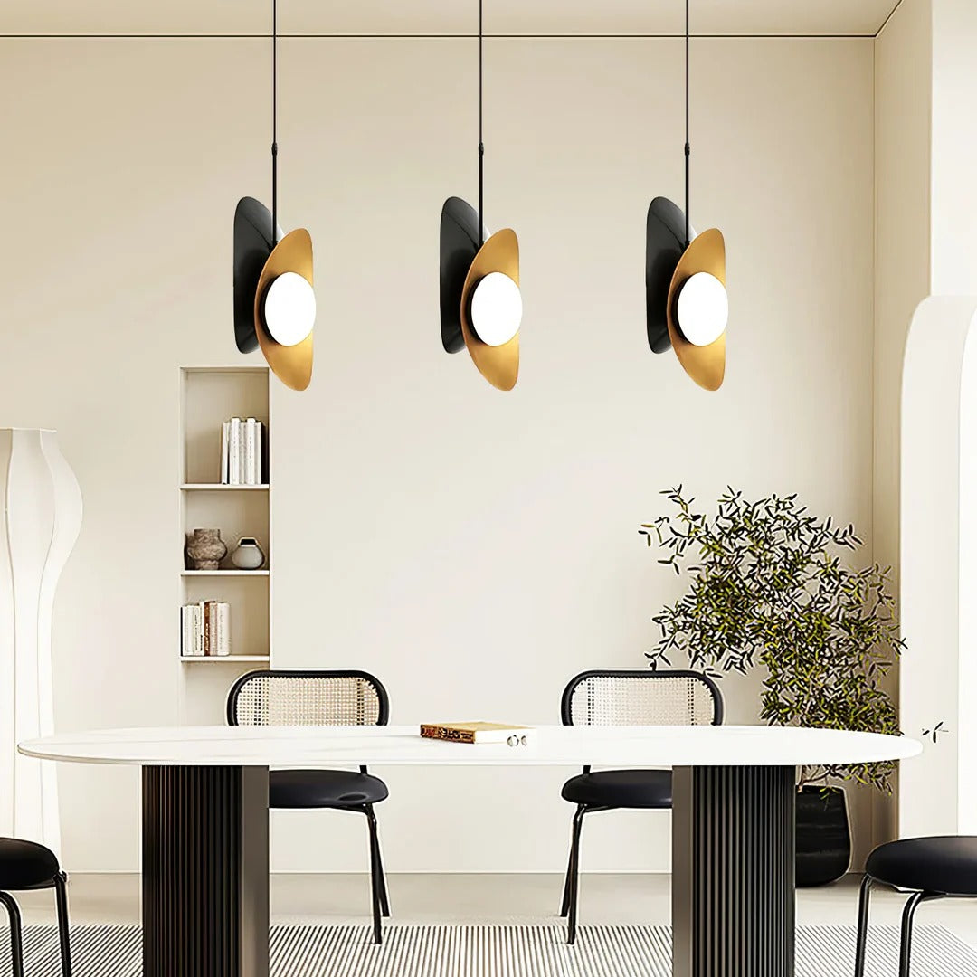 Modern Dual-Curved Multi-Layered Pendant Light Fixture