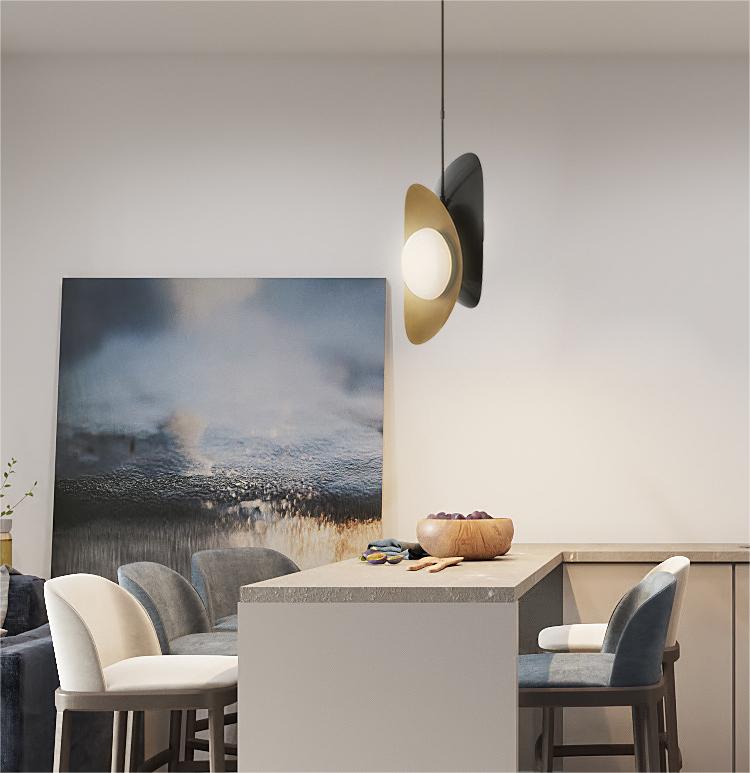 Modern Dual-Curved Multi-Layered Pendant Light Fixture