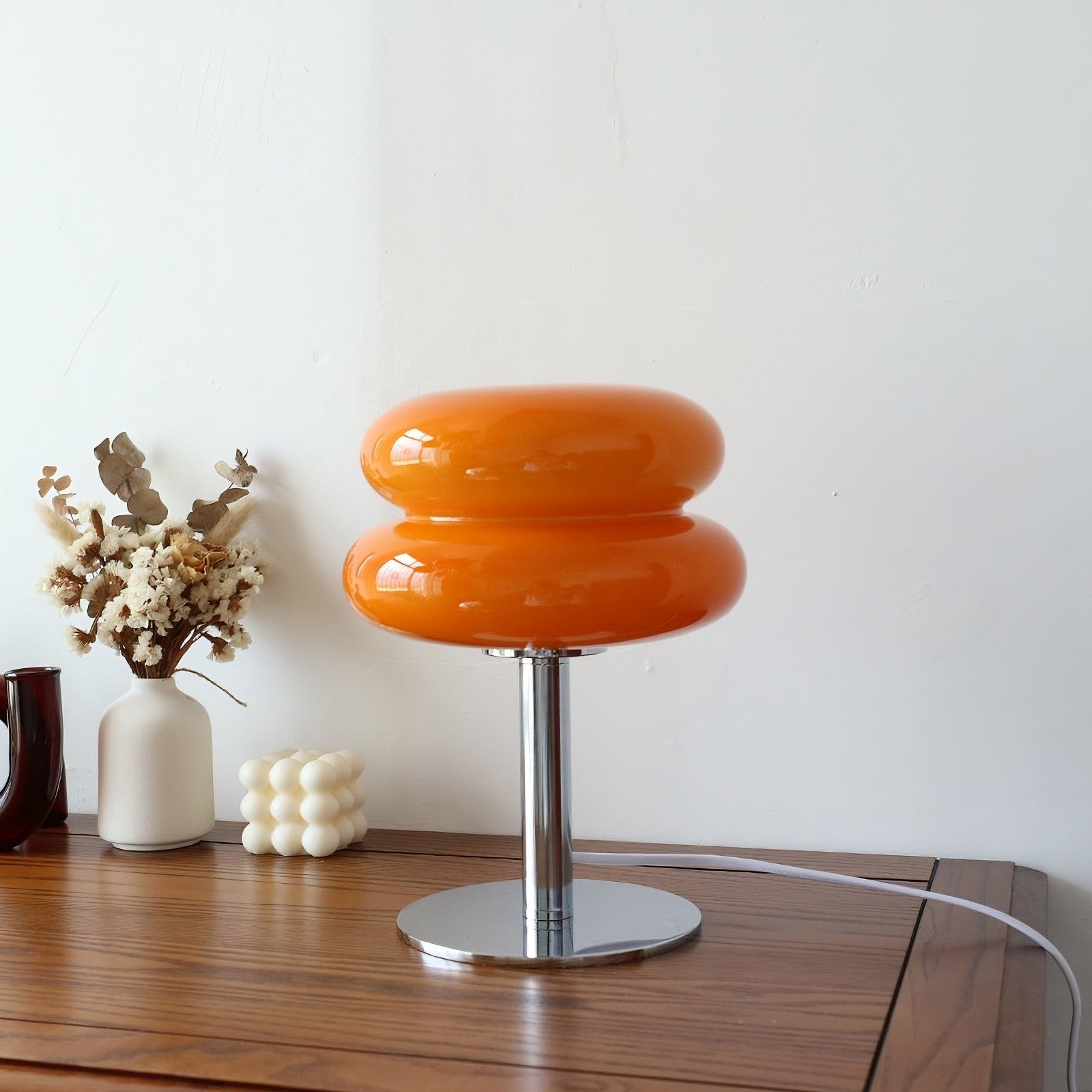 Mid-Century Table Lamp – Double Curved Lampshade