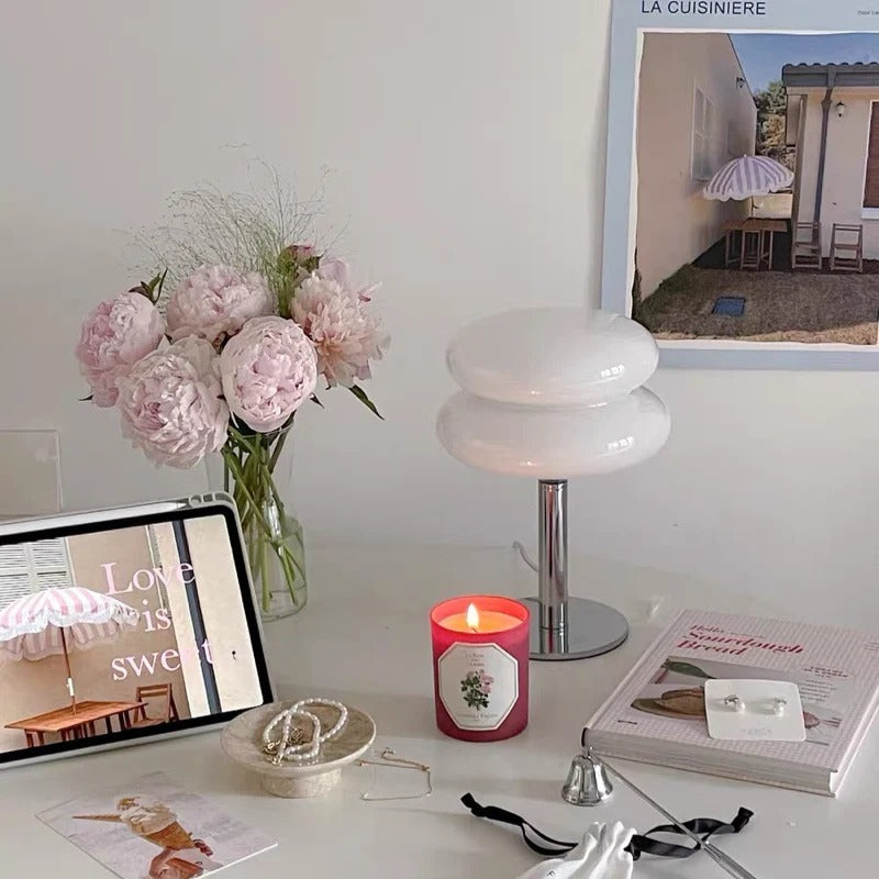 Mid-Century Table Lamp – Double Curved Lampshade