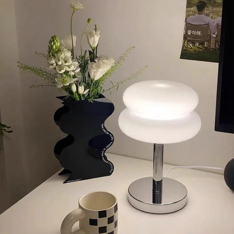 Mid-Century Table Lamp – Double Curved Lampshade