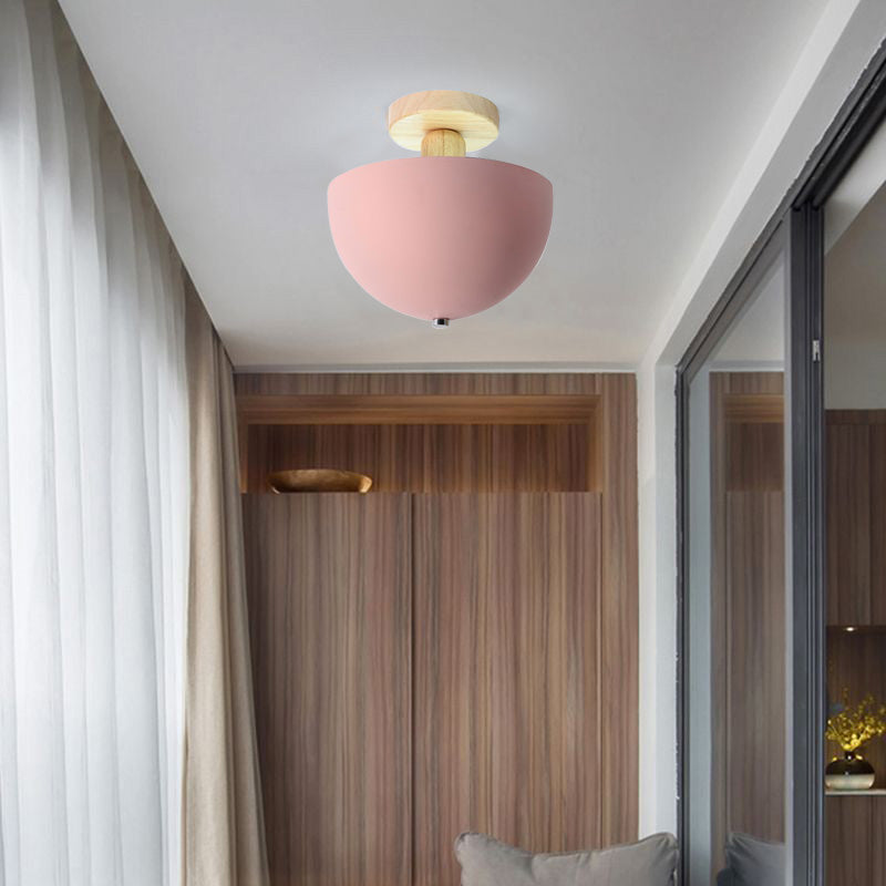 Minimalist Semi-Recessed Dome Semi-Flush Mount Light