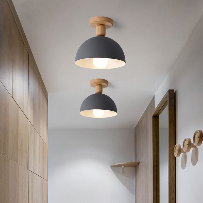 Minimalist Semi-Recessed Dome Semi-Flush Mount Light