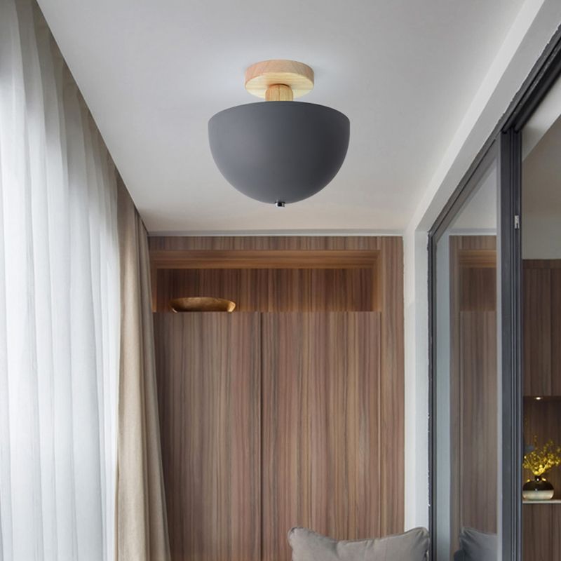 Minimalist Semi-Recessed Dome Semi-Flush Mount Light