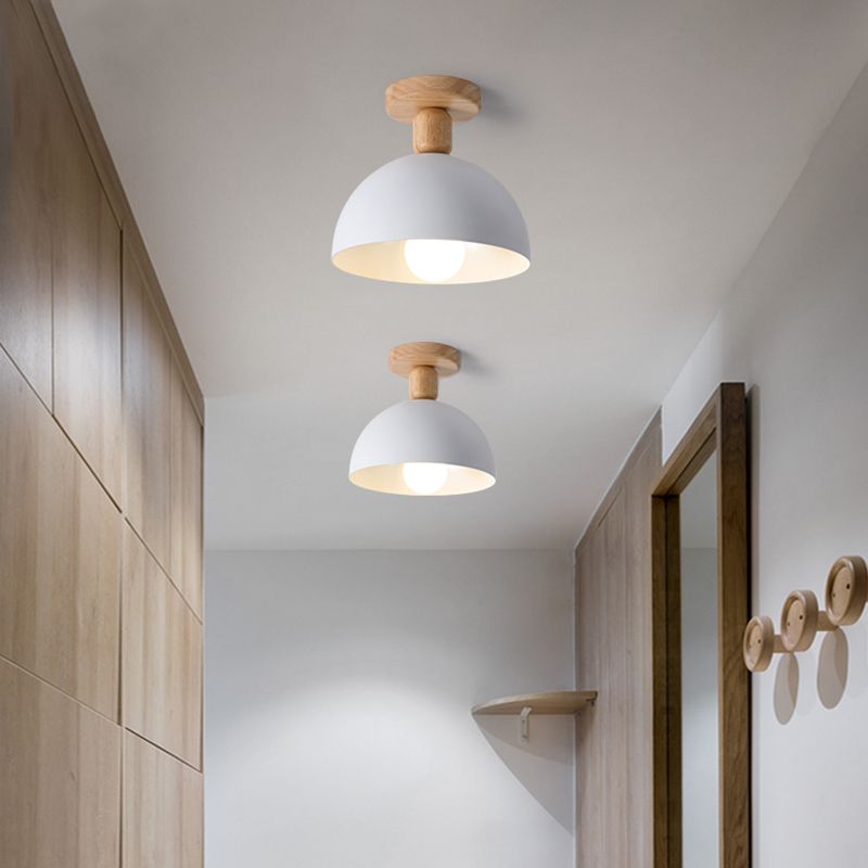 Minimalist Semi-Recessed Dome Semi-Flush Mount Light