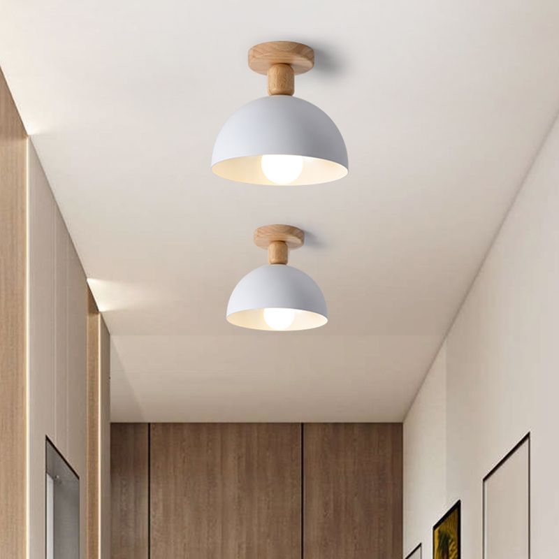 Minimalist Semi-Recessed Dome Semi-Flush Mount Light