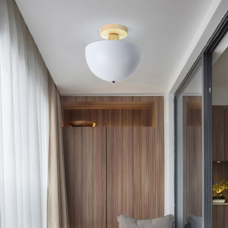 Minimalist Semi-Recessed Dome Semi-Flush Mount Light