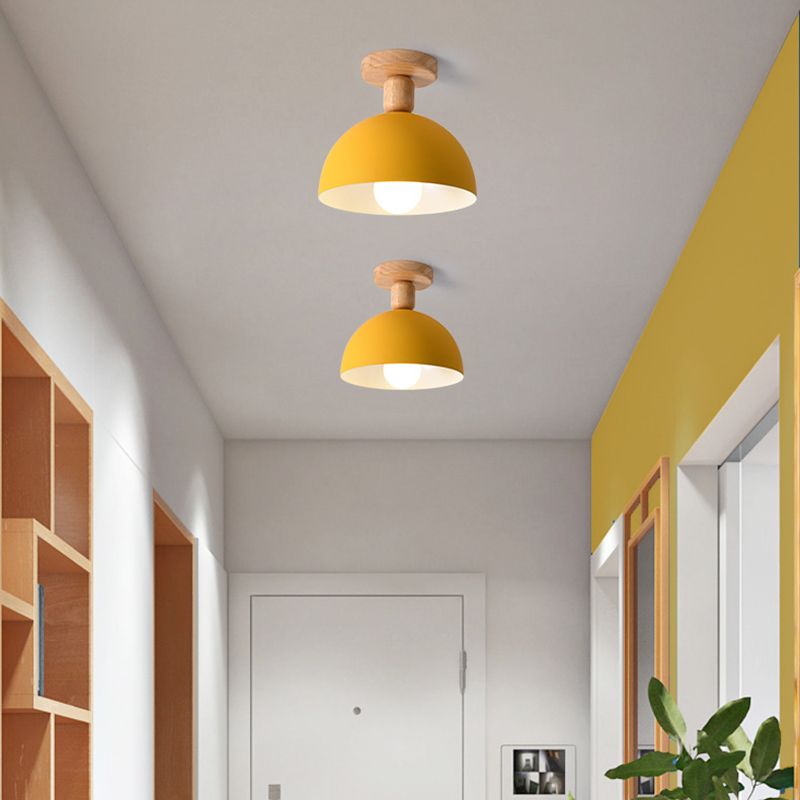 Minimalist Semi-Recessed Dome Semi-Flush Mount Light