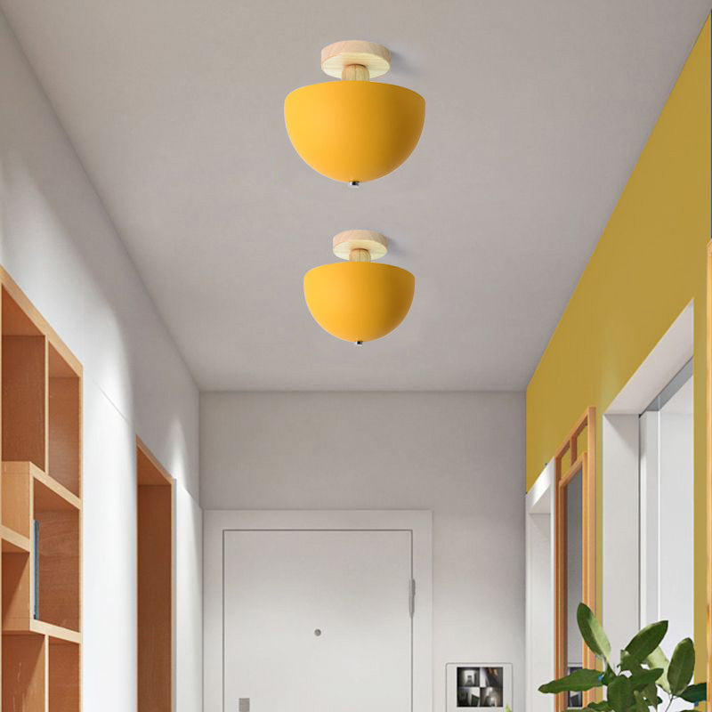 Minimalist Semi-Recessed Dome Semi-Flush Mount Light
