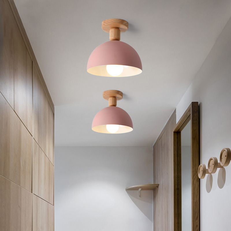 Minimalist Semi-Recessed Dome Semi-Flush Mount Light