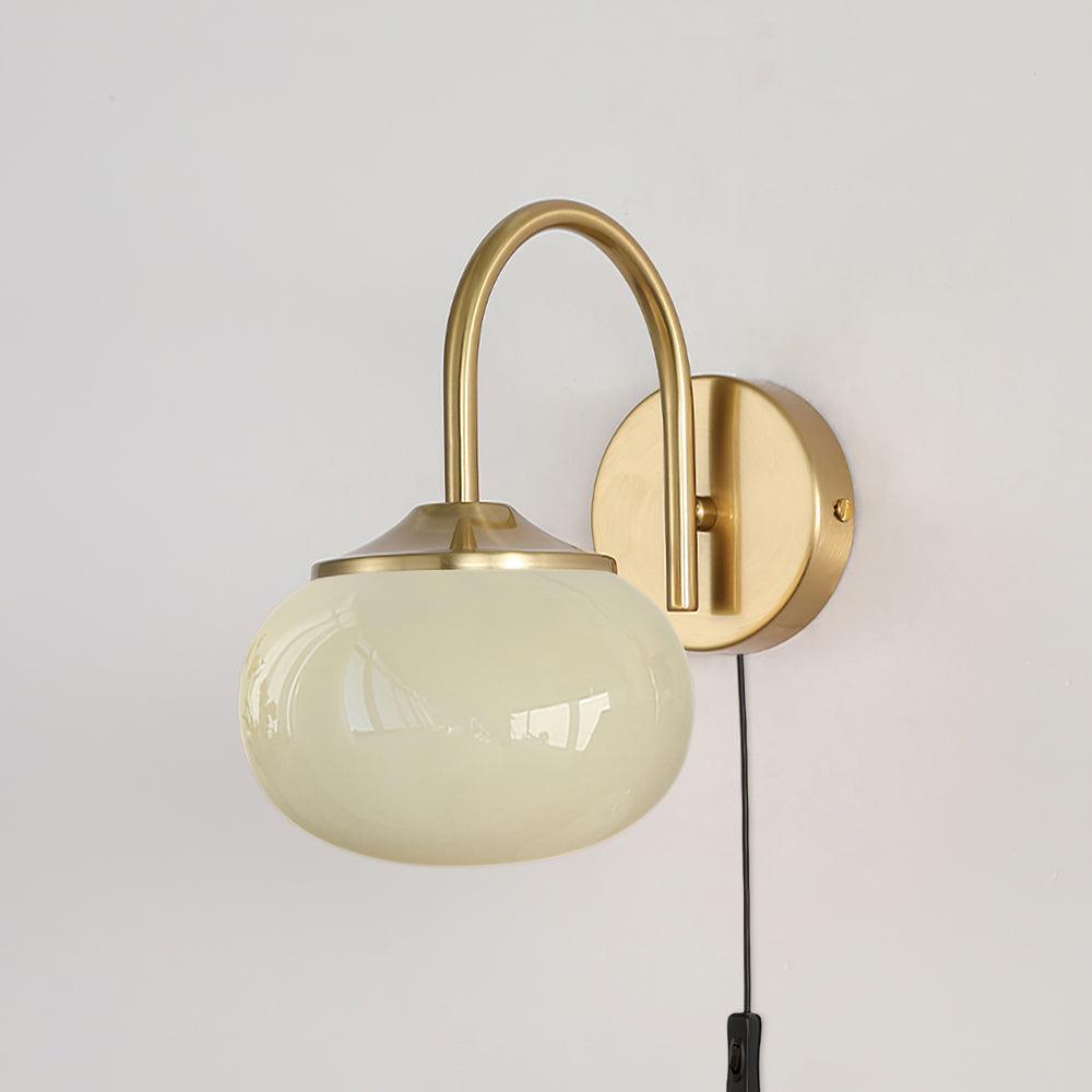 Spherical Mid-Century Modern Plug-In Wall Sconce