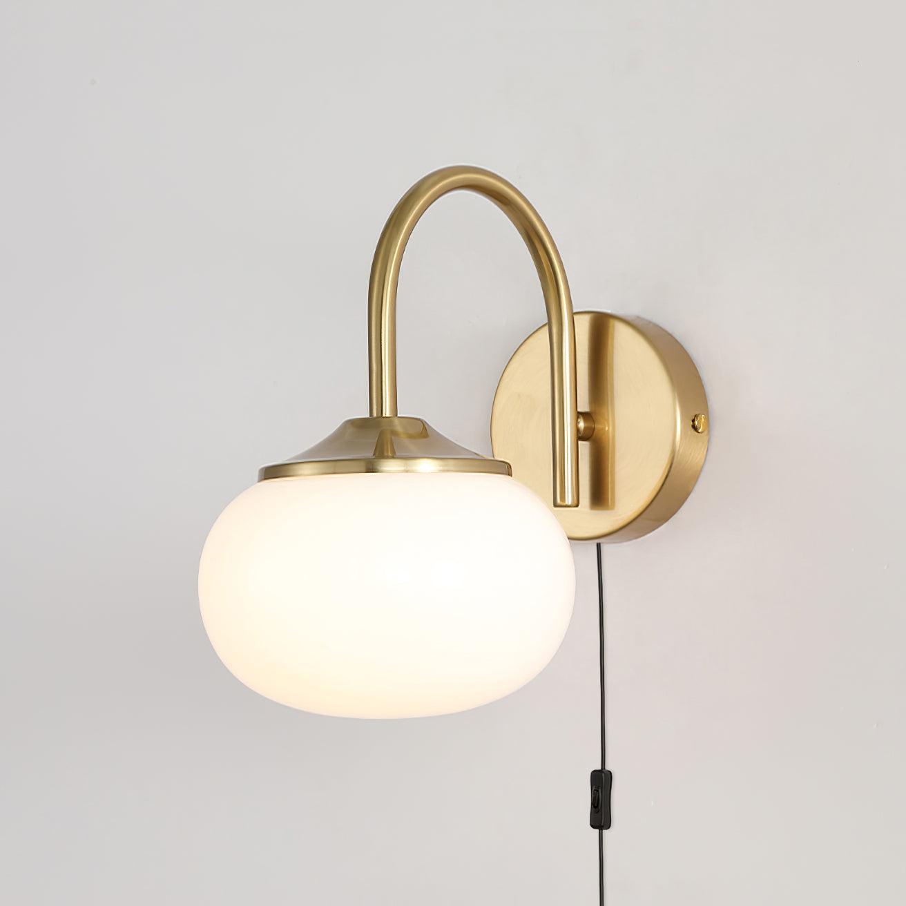 Spherical Mid-Century Modern Plug-In Wall Sconce