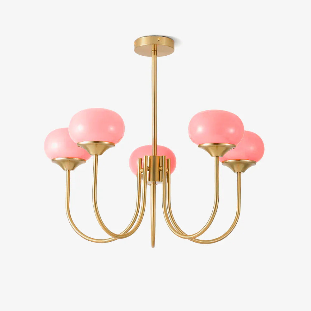 Art Deco Chandelier with Spherical Lampshades