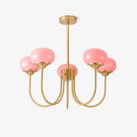 Art Deco Chandelier with Spherical Lampshades
