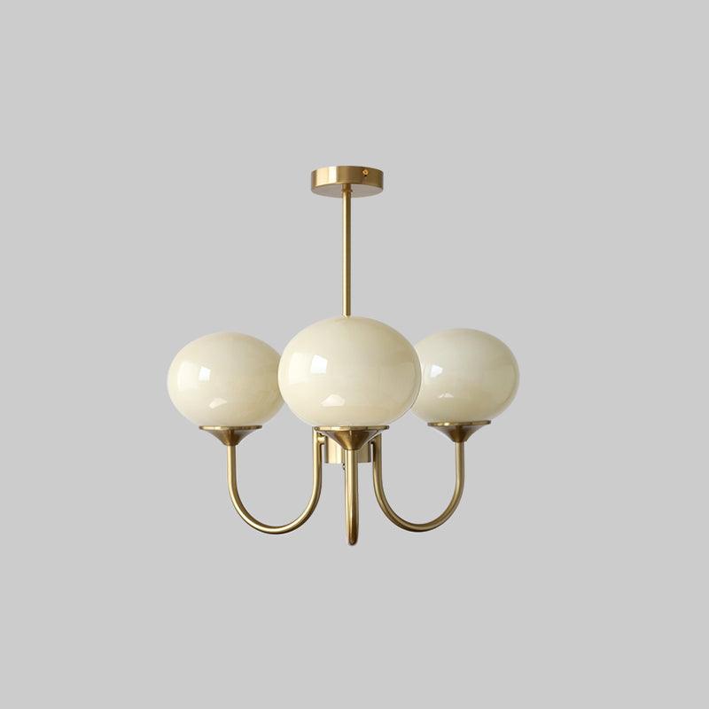 Art Deco Chandelier with Spherical Lampshades