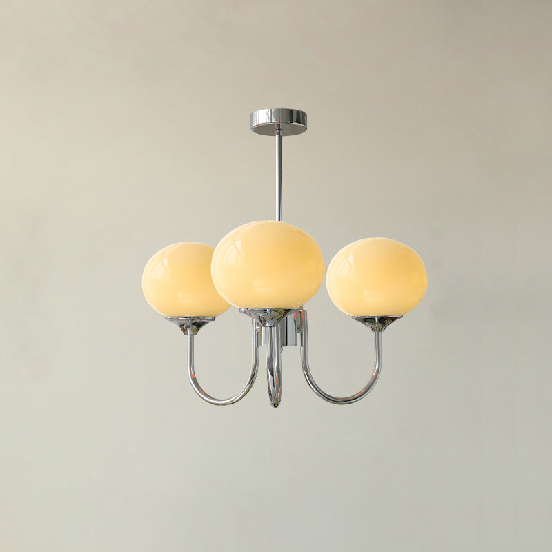 Art Deco Chandelier with Spherical Lampshades