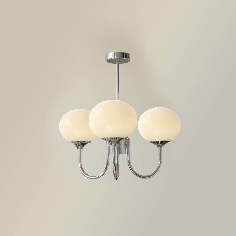 Art Deco Chandelier with Spherical Lampshades