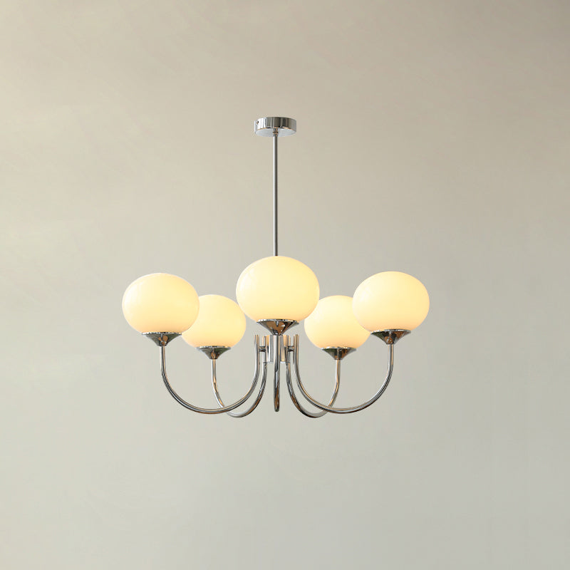 Art Deco Chandelier with Spherical Lampshades