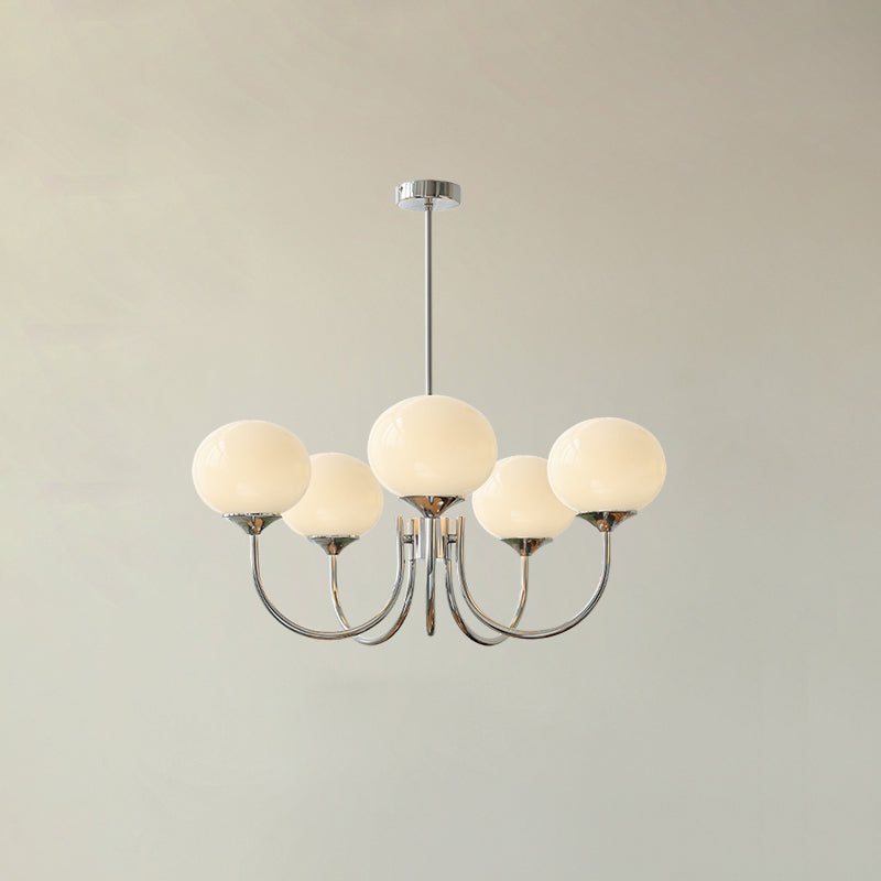 Art Deco Chandelier with Spherical Lampshades