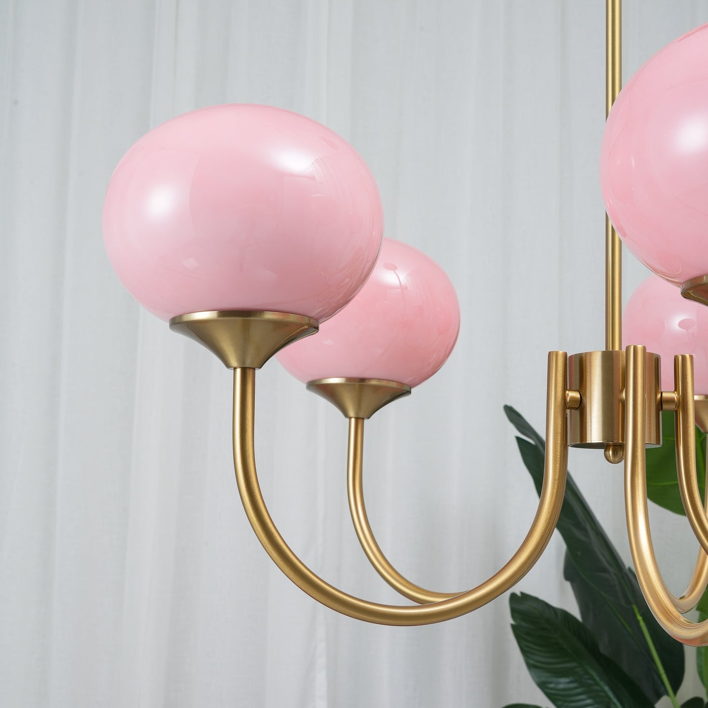 Art Deco Chandelier with Spherical Lampshades