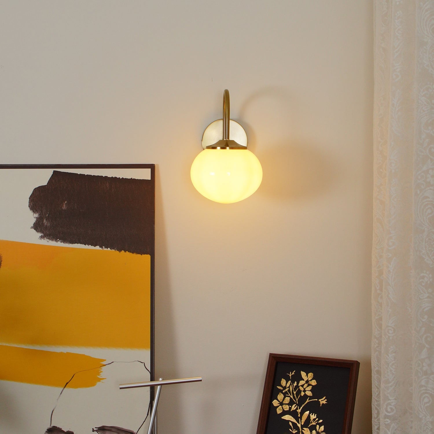Art Deco Wall Sconce – Curved Spherical Design