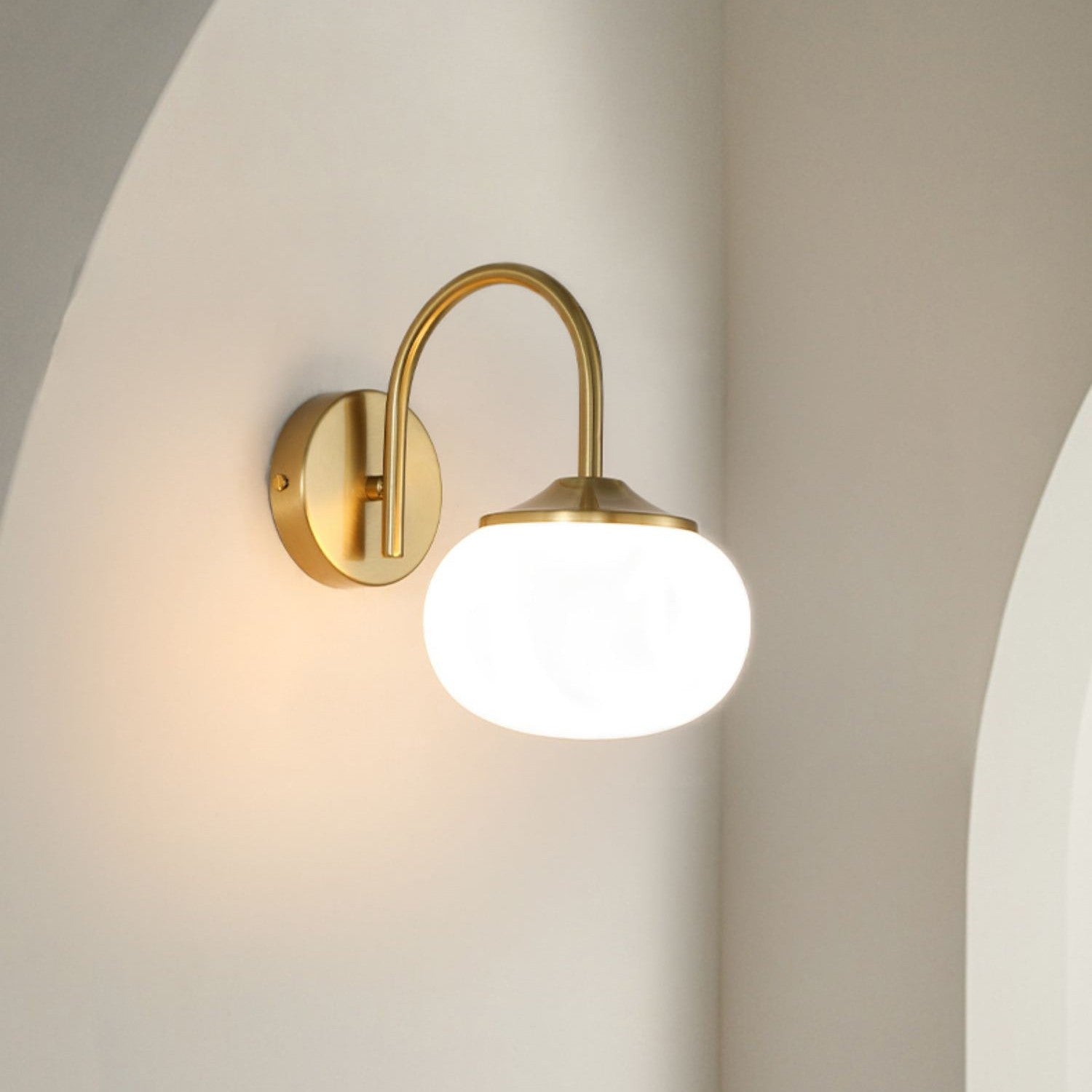 Art Deco Wall Sconce – Curved Spherical Design