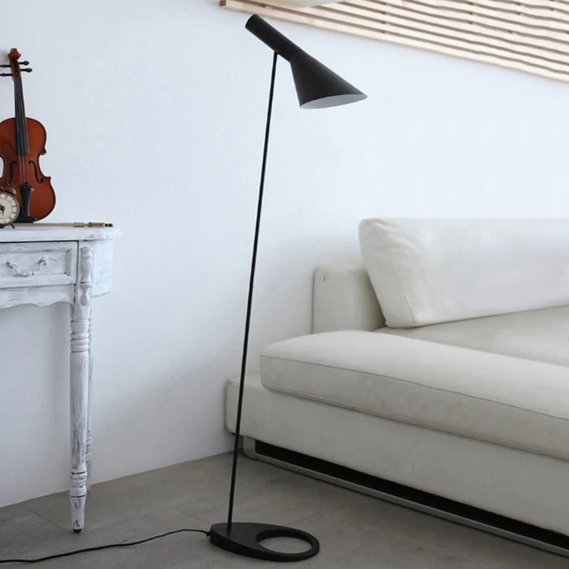 Minimalist Floor Lamp with a Conical Lampshade