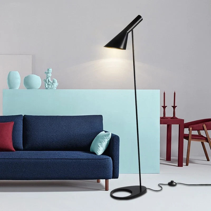 Minimalist Floor Lamp with a Conical Lampshade