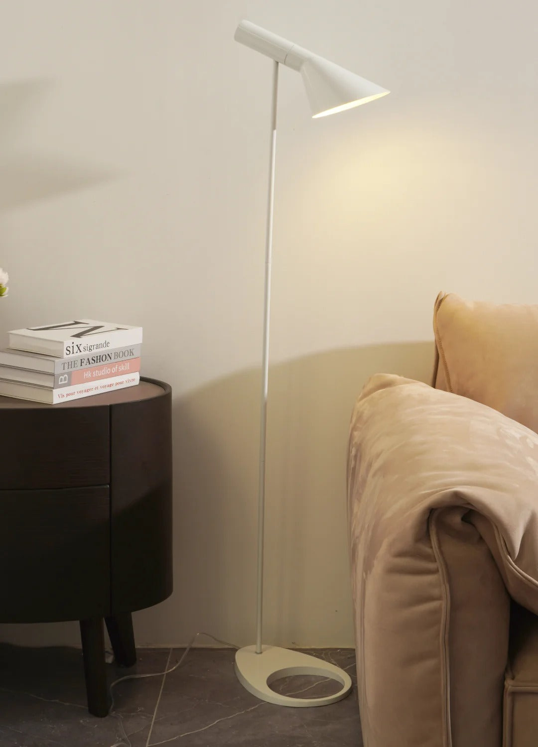 Minimalist Floor Lamp with a Conical Lampshade