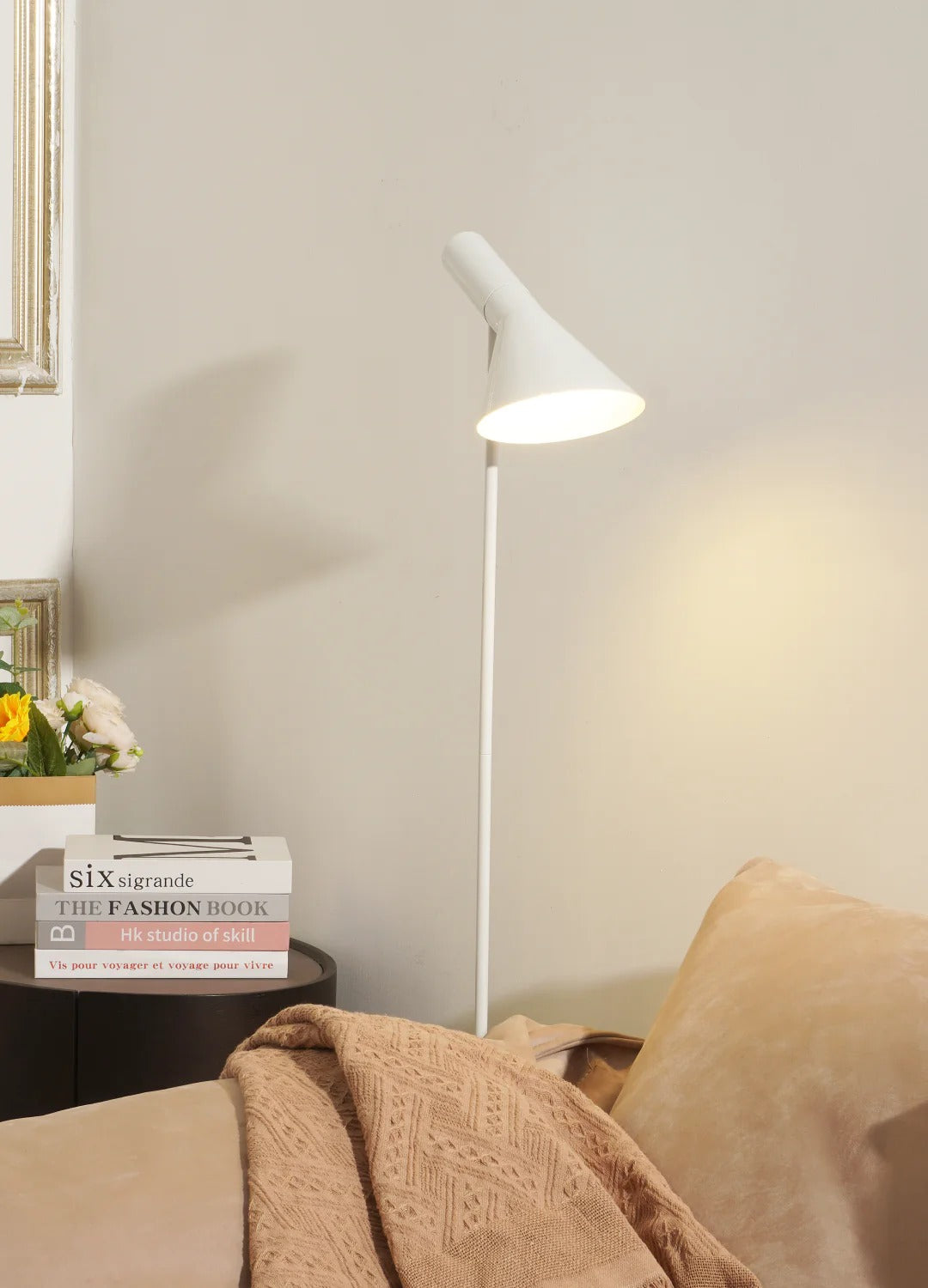 Minimalist Floor Lamp with a Conical Lampshade