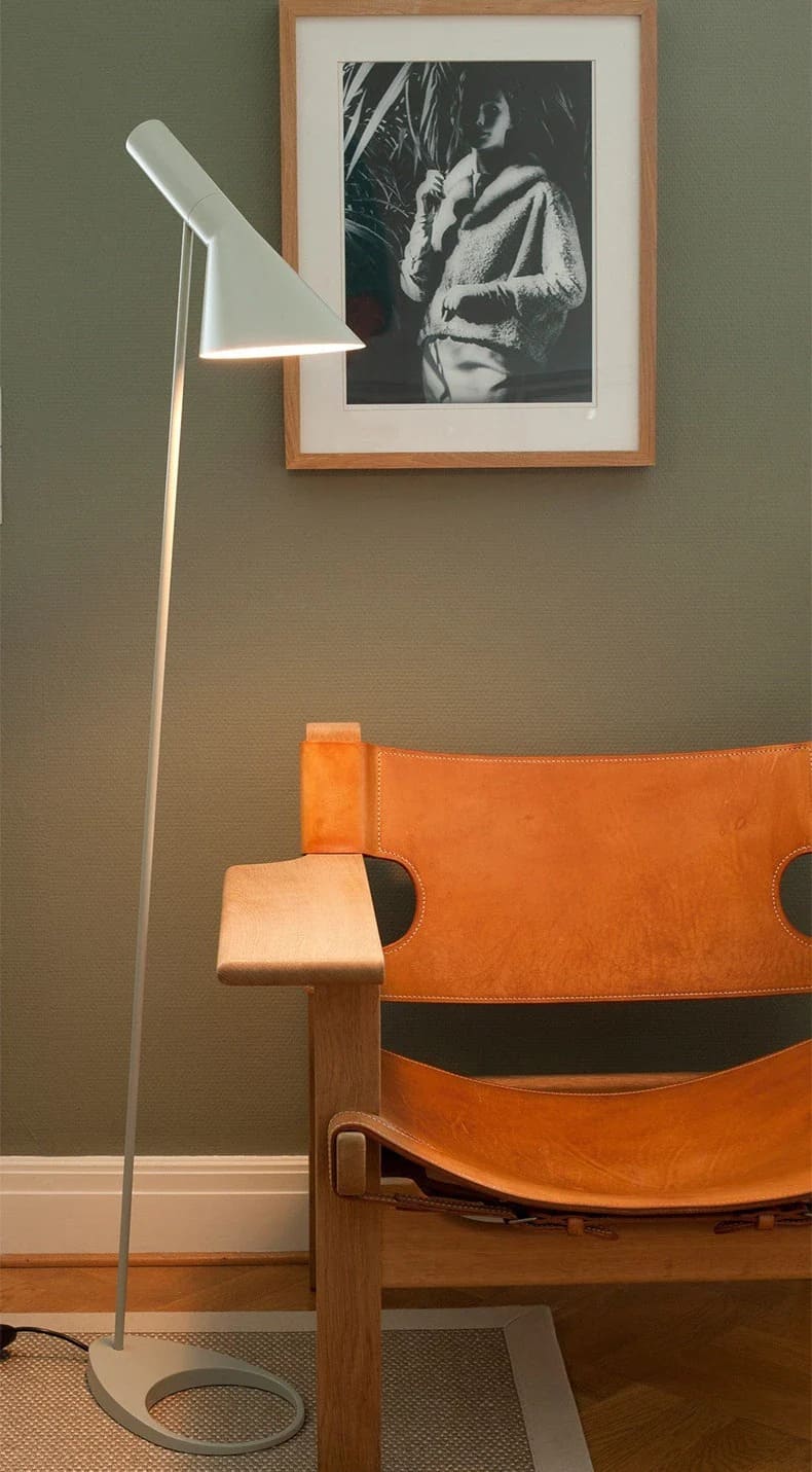 Minimalist Floor Lamp with a Conical Lampshade