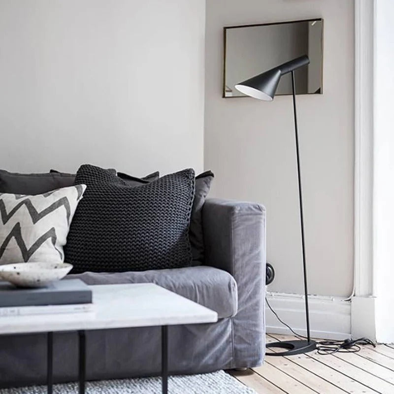 Minimalist Floor Lamp with a Conical Lampshade