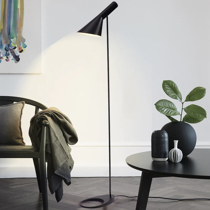 Minimalist Floor Lamp with a Conical Lampshade