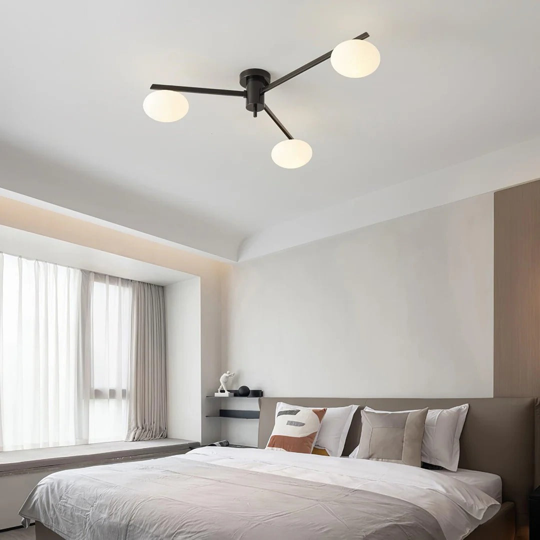 Minimalist Semi-Flush Mount Lamp – Radial Design